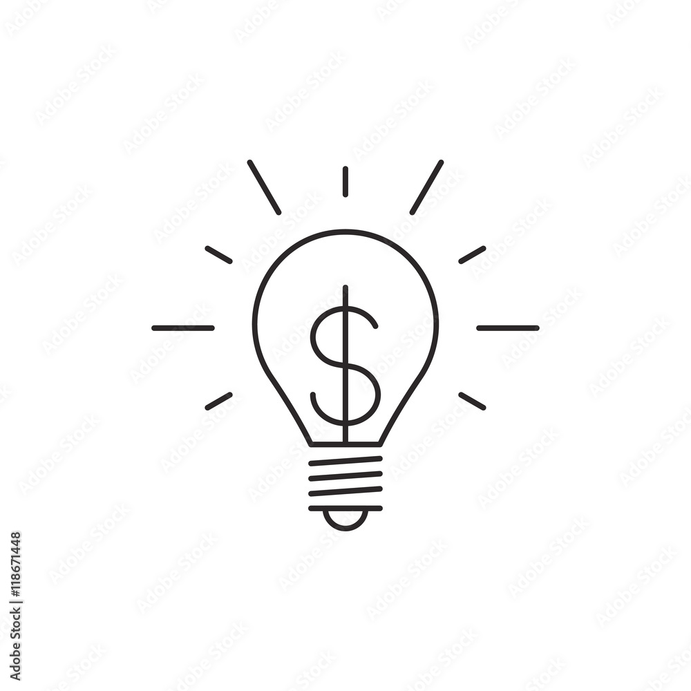 Outline idea icon isolated on white background Outline idea icon isolated on white background