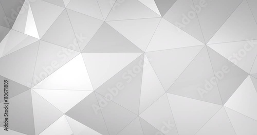 3d white abstract geometric polygon surface motion background loop 4k photo