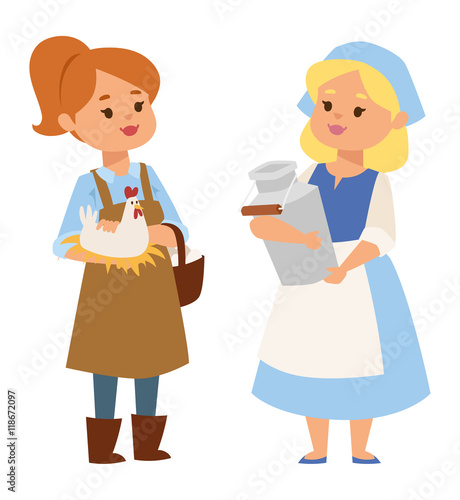 Farmers people vector characters