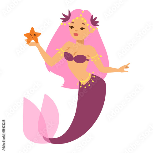 Mermaid nixie character vector