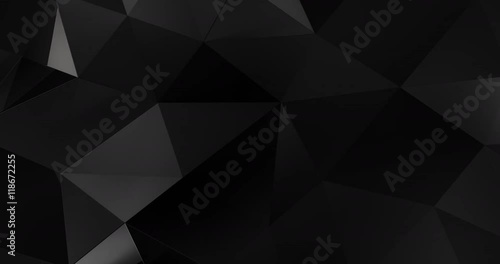 3d black abstract geometric polygon surface motion background loop 4k