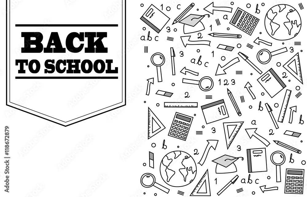 Back to school doodle banner design Back to school doodle banner design
