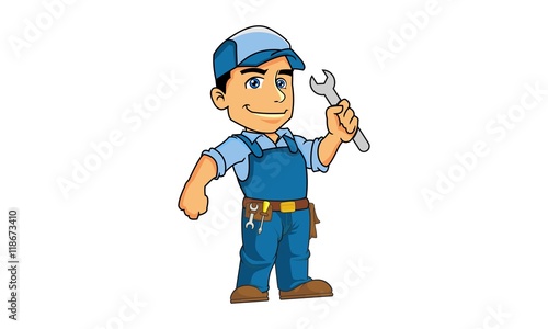 Plumb Mechanic Mascot
