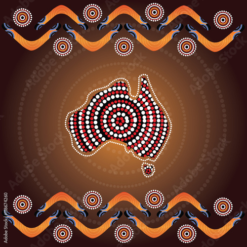 Illustration based on aboriginal style of dot painting