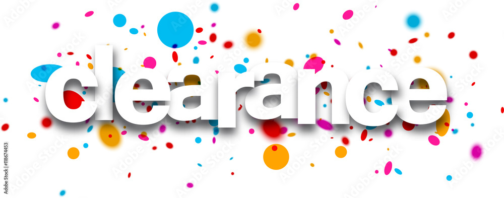 Clearance paper banner. Clearance paper banner.