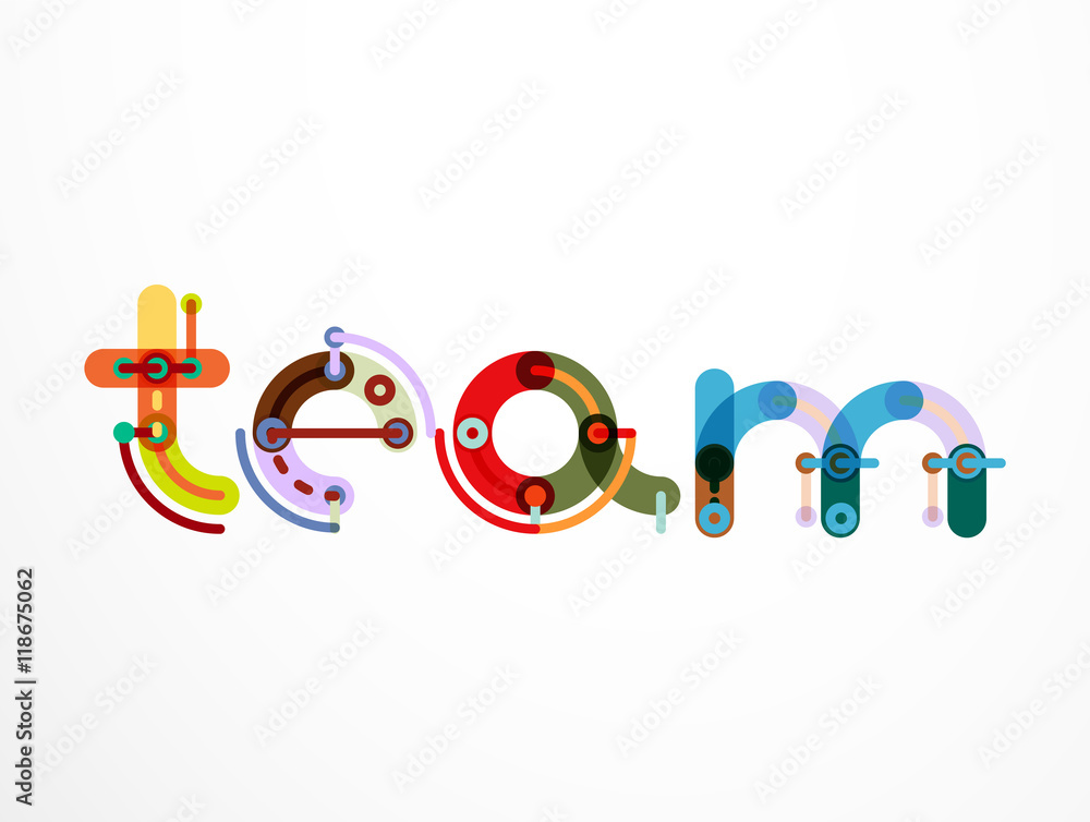 Team word lettering banner Team word lettering banner