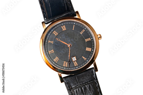 manual men's watch isolated on a white background