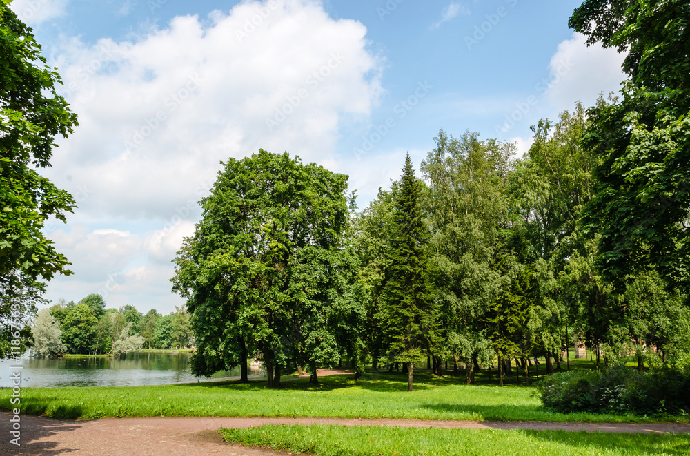 View of the lake at the Gatchina Palace Park