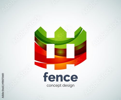 Vector house fence logo template photo