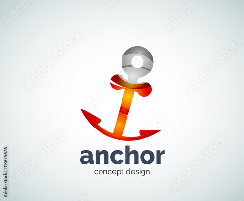 Vector ship anchor logo template photo