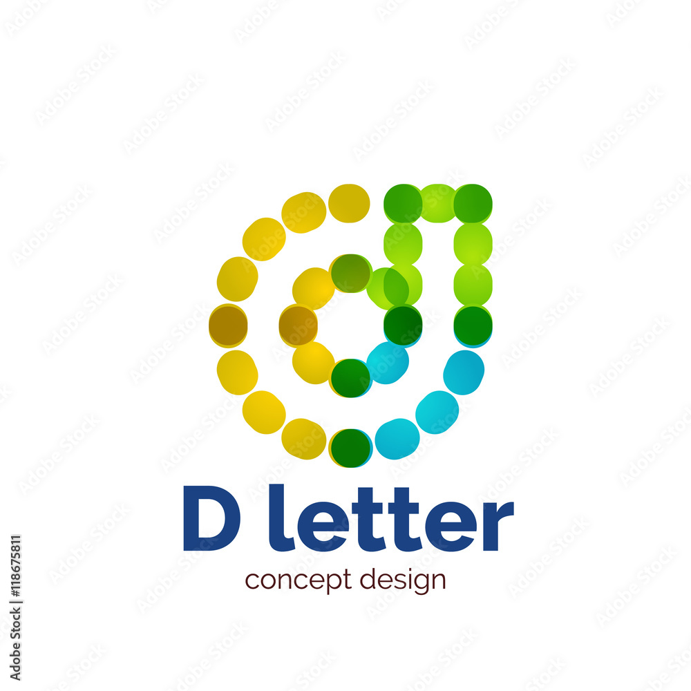 Vector modern minimalistic dotted letter concept logo Vector modern minimalistic dotted letter concept logo