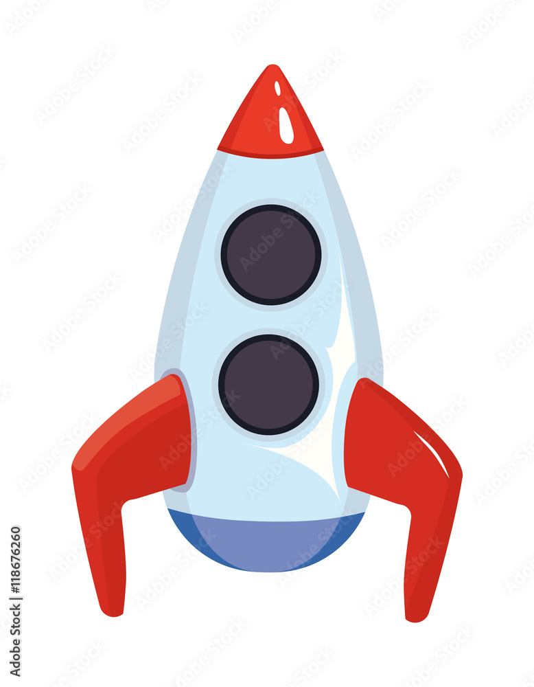 Vector cartoon illustration of space rocket ship Stock Vector | Adobe Stock