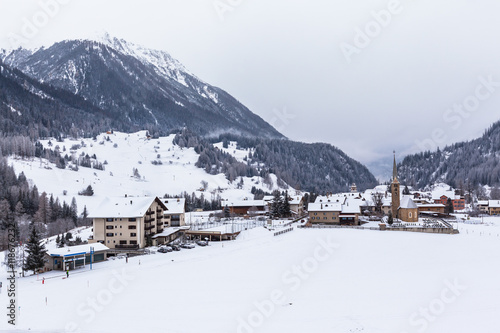 Beautiful view of Bergun in Winter
