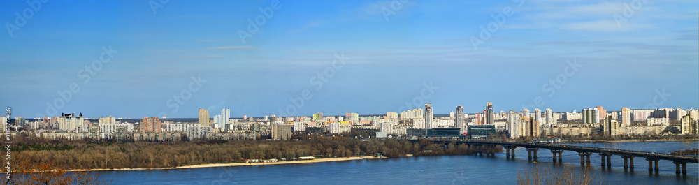 Kiev landscape. Panorama overlooking the left bank of the Dnieper Kiev landscape. Panorama overlooking the left bank of the Dnieper