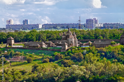 Zaporozhye Sech on the island of Khortytsya in Ukraine