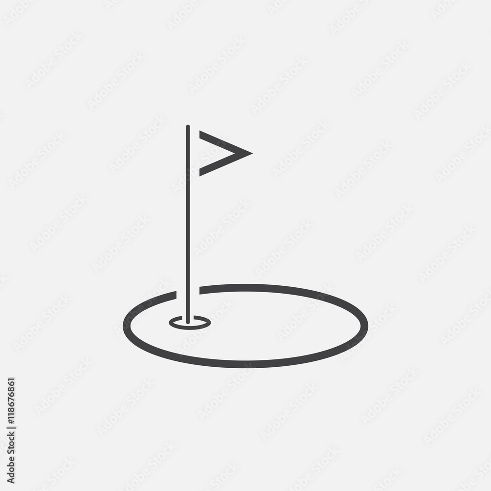 Golf course line icon, outline vector logo illustration, linear pictogram isolated on white Golf course line icon, outline vector logo illustration, linear pictogram isolated on white