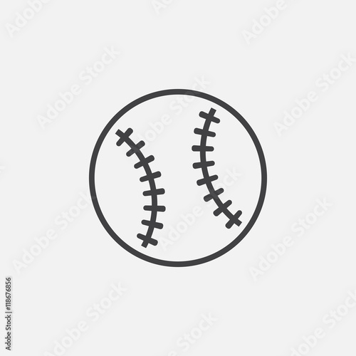 baseball line icon  outline vector logo illustration  linear pictogram isolated on white