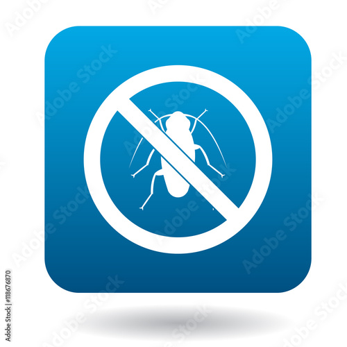 No cockroach sign icon in simple style on a white background