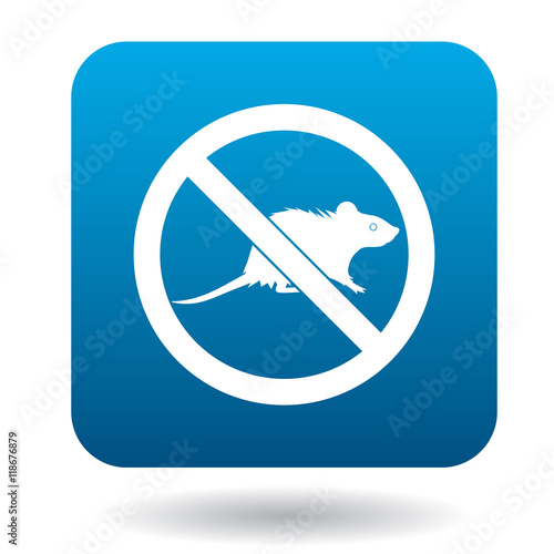 No rat sign icon in simple style on a white background