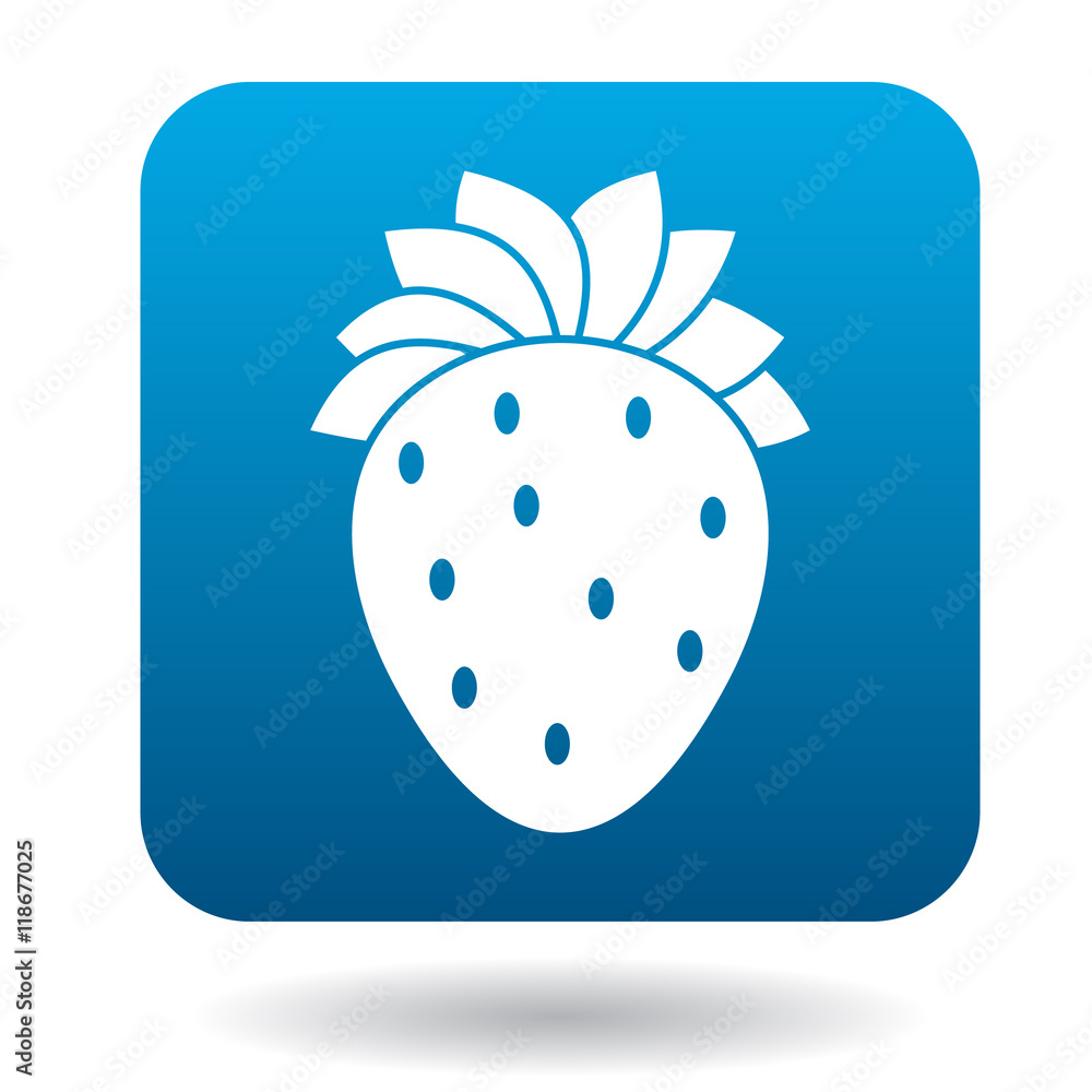 Strawberry icon in flat style on a white background Strawberry icon in flat style on a white background