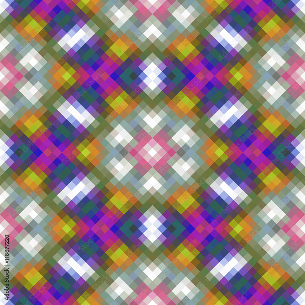 Kaleidoscopic low poly rhomb style vector mosaic background