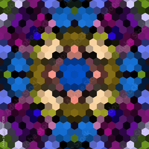 Kaleidoscopic low poly hexagon style vector mosaic background © pandawild