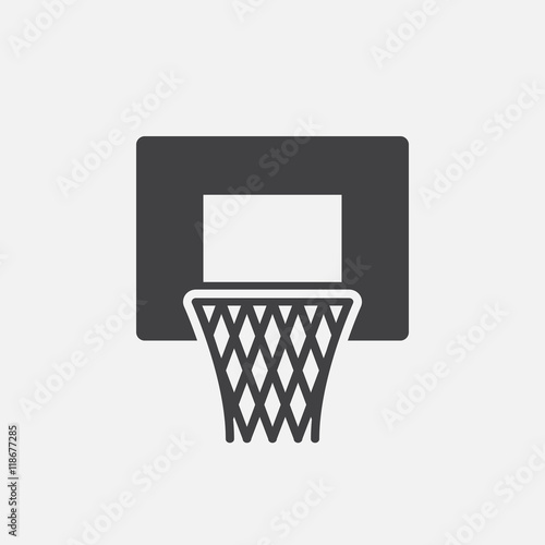 basketball hoop icon vector, solid logo illustration, pictogram isolated on white