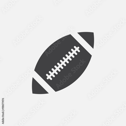 American football ball icon vector, solid logo illustration, pictogram isolated on white