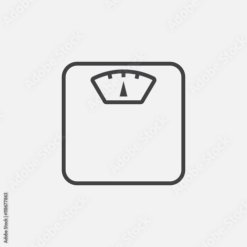 Weight scale line icon, outline vector logo illustration, linear pictogram isolated on white photo