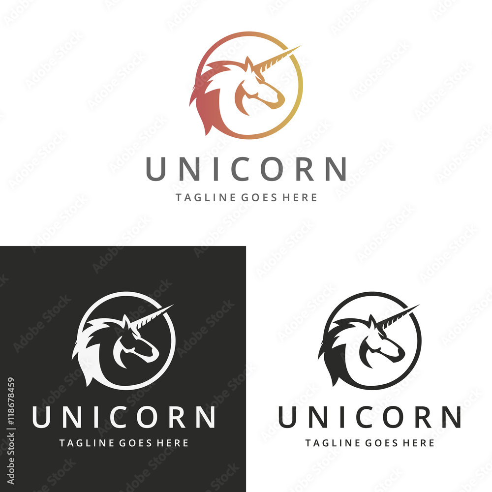 Unicorn logotype. Logo template suitable for businesses and product ...