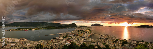 Panorama from Alesund view point on Akslafjell photo