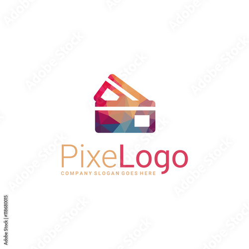 Polygonal credit card logo. Credit card icon. Abstract elegant business icon.