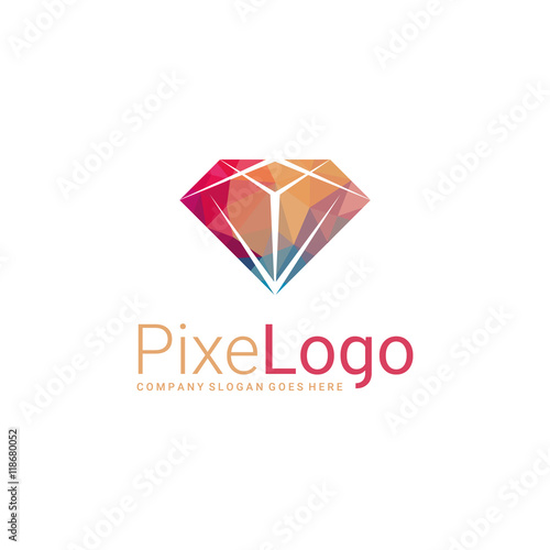 Polygonal gemstone logo. Gemstone icon. Abstract elegant business icon.