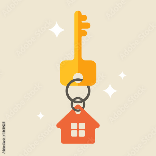 House keys with Red House Key chain