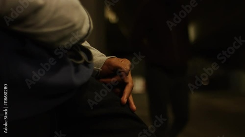  Hands showing a covert drug deal, in slow motion