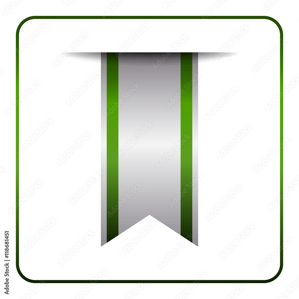 Green bookmark banner. Vertical book mark, isolated on white background. Color tag, label. Flag symbol, sign. Design element blank. Empty sticker sale. Template icon decoration. Vector illustration. Green bookmark banner. Vertical book mark, isolated on white background. Color tag, label. Flag symbol, sign. Design element blank. Empty sticker sale. Template icon decoration. Vector illustration.