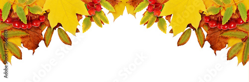Autumn background with dried leaves in a corner