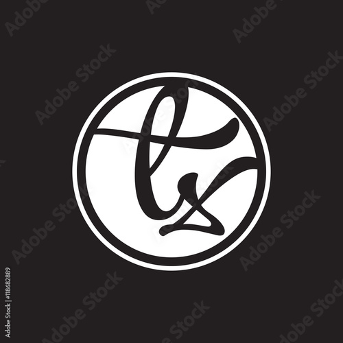 initial letter logo circle with ring white color