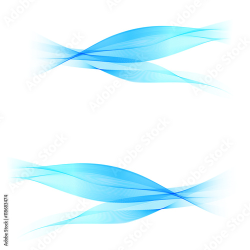 Abstract vector blue wave background lines