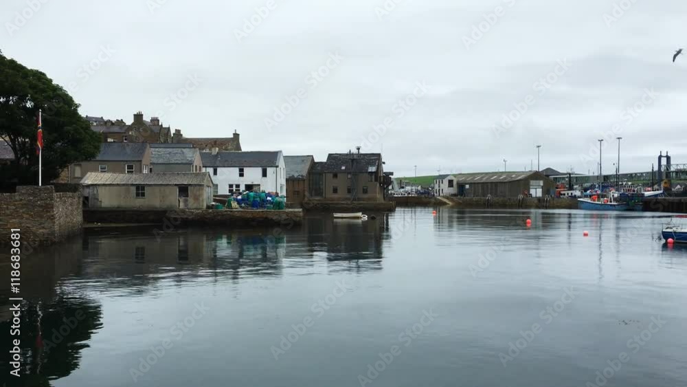 4K UltraHD A View of Stromness harbor in Orkney, Scotland 4K UltraHD A View of Stromness harbor in Orkney, Scotland