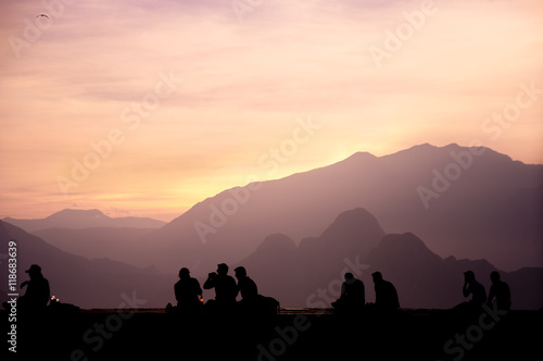 People enjoying sunset