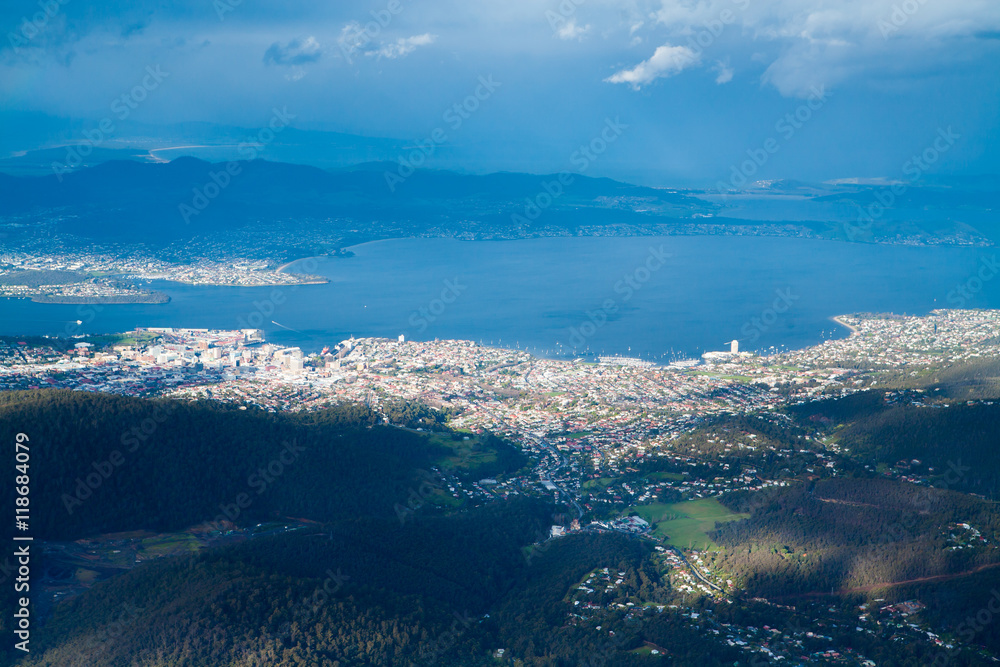 View from Mt Wellington over Hobart View from Mt Wellington over Hobart