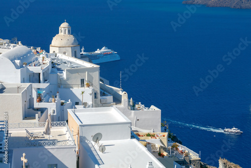 Fira. View of the old harbor.