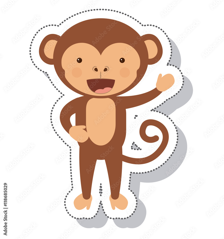 Fototapeta premium funny monkey isolated icon vector illustration design