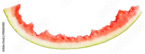 rind of eaten watermelon isolated