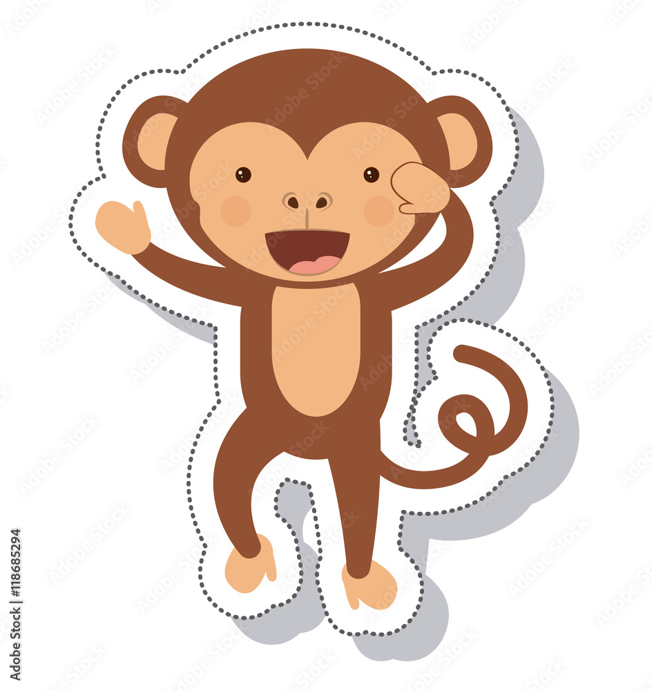 funny monkey isolated icon vector illustration design funny monkey isolated icon vector illustration design