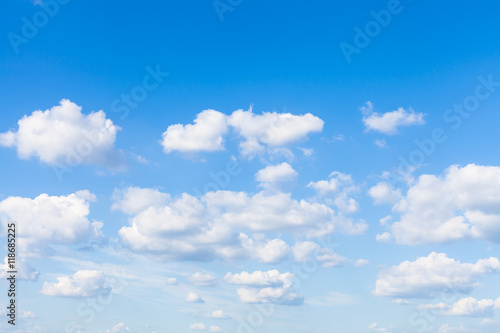 many small clouds in blue sky in sunny day
