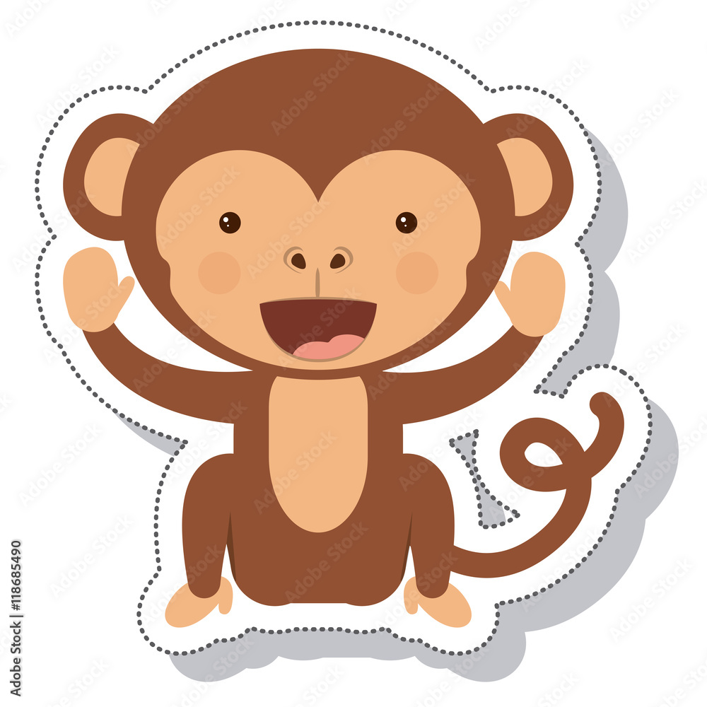 funny monkey isolated icon vector illustration design funny monkey isolated icon vector illustration design