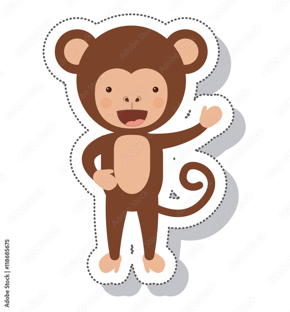 funny monkey isolated icon vector illustration design funny monkey isolated icon vector illustration design