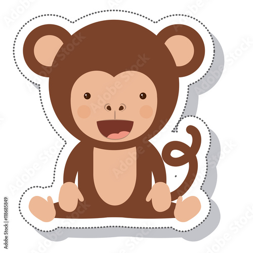 funny monkey isolated icon vector illustration design